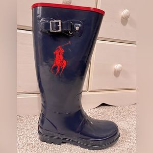 Polo by Ralph Lauren Navy Blue Rain Boots Big Kids Size 5
